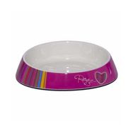 Rogz 200 ml Pembe Catz Bowlz Fishcake Desenli Plastik Kedi Mama ve Su Kabı
