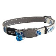 Rogz Catz GlowCat Halsband Mavi Çiçek Desenli Çıngıraklı 1.1x20-31 cm Small Kedi Boyun Tasması