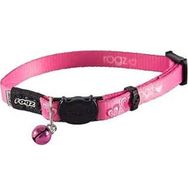 Rogz Catz KiddyCat Halsband Kalp Desenli Dokuma Pembe 1.1x20-31 cm Small Kedi Boyun Tasması