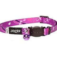Rogz Catz KiddyCat Halsband Yusufçuk Desenli Mor 1.1x20-31 cm Small Kedi Boyun Tasması