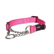 Rogz Utility Control Chain Halsband Kontrol Zincirli Pembe 2x37-56 cm Large Köpek Boyun Tasması