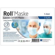Roll Maske 5 Adet 5 lik Zarf 3 Katlı Lastikli Yüz Maskesi