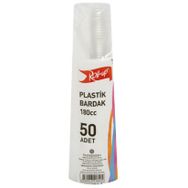 Roll Up Plastik 180 cc Şeffaf 50'li Şeffaf Bardak