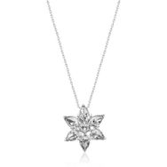 Rom Design 925 Ayar Beyaz Lotus Çiçeği Bayan Gümüş Kolye