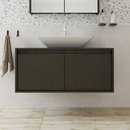 Roomart Ayaksız 2 Kapaklı Lavabolu Ahşap Siyah Suntalam 100 cm Banyo Dolabı