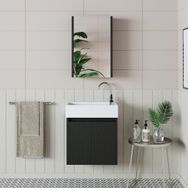Roomart Ayaksız Tek Kapaklı Lavabolu 50 cm Banyo Aynalı Üst Dolabı