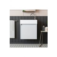 Roomart Ayaksız Tek Kapaklı Lavabolu Beyaz 50 cm Banyo Dolabı