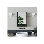 Roomart Banos Banyo Roomart Kulpsuz Tek Kapaklı Ahşap Siyah 40 cm Aynalı Banyo Üst Dolabı