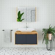 Roomart Lavabolu 85 cm Aynalı Üst Banyo Dolabı