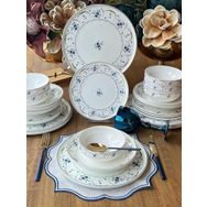 Rossev Blue Garden Gold 24 Parça 6 Kişilik Yemek Takımı