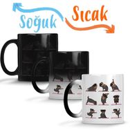 Rottweiler Yoga Rotfaydır Pug Köpek Yoga Sihirli Porselen Kupa