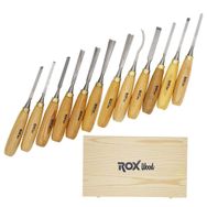 Rox Wood 12 Parça Ahşap Kutulu Ahşap Oyma İskarpela Seti