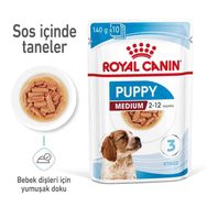 Royal Canin 140 gr Medium Puppy Pouch Konserve