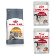 Royal Canin Hair Skin Hassas Tüylü Yetişkin 2 kg Kuru Kedi Mama + Instinctive 2x85 gr Yaş Mama