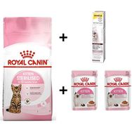 Royal Canin Kitten 2 kg Kısırlaştırılmış Yavru Kedi Maması + Rc 2x85 gr Yaş Mama + Gimcat 20 gr Malt