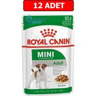 Royal Canin Mini Adult 12x85 gr Soslu Pouch Köpek Yaş Konserve Mama