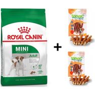 Royal Canin Mini Adult 4 kg Köpek Maması + 2x80 gr Wooc Ödül