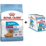 Royal Canin Mini Indoor Puppy 1,5 kg Yavru Köpek Maması + 12 Adet Yaş Mama