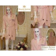 Royal Home Firuze Pudra 4 Parça Kadın Bornoz Seti