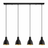 Rsylight 100 cm Retro Metal Masa Üstü Rustik 4'lü Siyah Sarkıt Avize