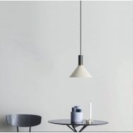 Rsylight 30 cm Retro Metal Dekoratif Beyaz İçi Beyaz Siyah Duylu Tekli Beyaz Sarkıt Avize