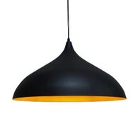 Rsylight 43 cm Retro Metal Sarkıt Rustik Tekli Sarkıt Siyah İçi Sarı Avize