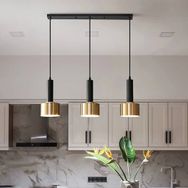 Rsylight 60 cm Retro Metal Dekoratif Metal 3'lü Masa Üstü Sıralı Sarkıt Avize