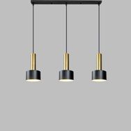 Rsylight Retro Metal 3'lü Masa Üstü Siyah Gold Dekoratif Rustik Sarkıt Avize