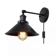 Rsylight Retro Rustik Dekoratif Rustik Siyah Anahtarlı Kablolu Duvar Aplik