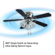 Rubenis RBT425 Blk Avizeli Siyah Tavan Vantilatörü