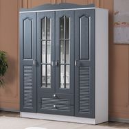 Ruum Store Country Kuzey West 4 Kapaklı 2 Çekmeceli Aynalı Mdf Antrasit Gardırop