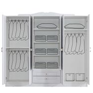 Ruum Store Country West 6 Kapaklı 2 Çekmeceli Aynalı Mdf Beyaz Gardırop
