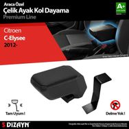 S Dizayn Citroen C-Elysee ABS Siyah 2012 Üzeri A+Kalite Çelik Ayaklı Kolçak