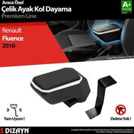 S Dizayn Renault Fluence ABS Gri 2010 Üzeri A+Kalite Çelik Ayaklı Kolçak
