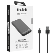 S-Link IP-K11 Siyah 10000 mah 2-USB+Micro+Type-C LCD Ekranlı Taşınabilir Pil Şarj Cihazı
