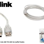 S-Link SL-165M Şeffaf USB Kablosu