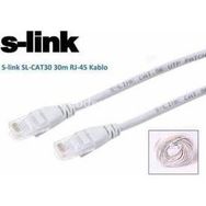 S-Link SL-CAT6030 0.30 mt Gri Ağ Kablosu