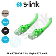 S-Link SL-CAT606GR 0.60 mt UTP CAT6 AWG24 Yeşil Patch Cord Kablo