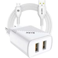 S-Link SL-EC50 5 V 2400MA 2 USB Çıkışlı Hızlı Şarj Adaptörü Android Şarj ve Data Kablosu