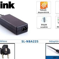 S-Link SL-NBA225 19 V 3.42 A 4.0x1.7 mm Uç Casper Notebook Adaptör