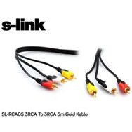S-Link SL-RCA05 3RCA to 3RCA 5 mt Gold Kablo