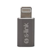 S-Link SL-TA20M Gümüş Metal Gövde Micro USB 5Pin F to Lightning M Çevirici