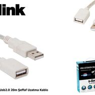 S-Link SL-UE140 USB Şeffaf Uzatma Kablosu