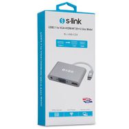 S-Link SL-USB-C58 USB3.1 Metal To VGA+HDMI4K-2K+3. S-Link SL-USB-C58 USB3.1 Metal To VGA+HDMI4K-2K+3.5Jac Çevirici
