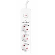 S-Link SPG301S 1.5 m 3x1.5 mm 100 Bakır 750 Joule 3'lü Anahtarlı Akım Korumalı Priz