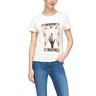 S.Oliver 01D2 Beyaz Placed Print Kadın T-shirt