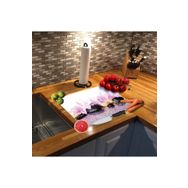 Saban 30x40 cm Menekşeler Dekoratif Cam Kesme Tahtası