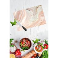 Saban 30x40 cm Topraklı Mermer Görünümlü Dekoratif Cam Kesme Tahtası