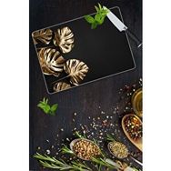 Saban 4 Altın Yaprak 30x40 cm Cam Kesme Tahtası