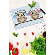 Saban İkili Baykuş 30x40 cm Cam Kesme Tahtası